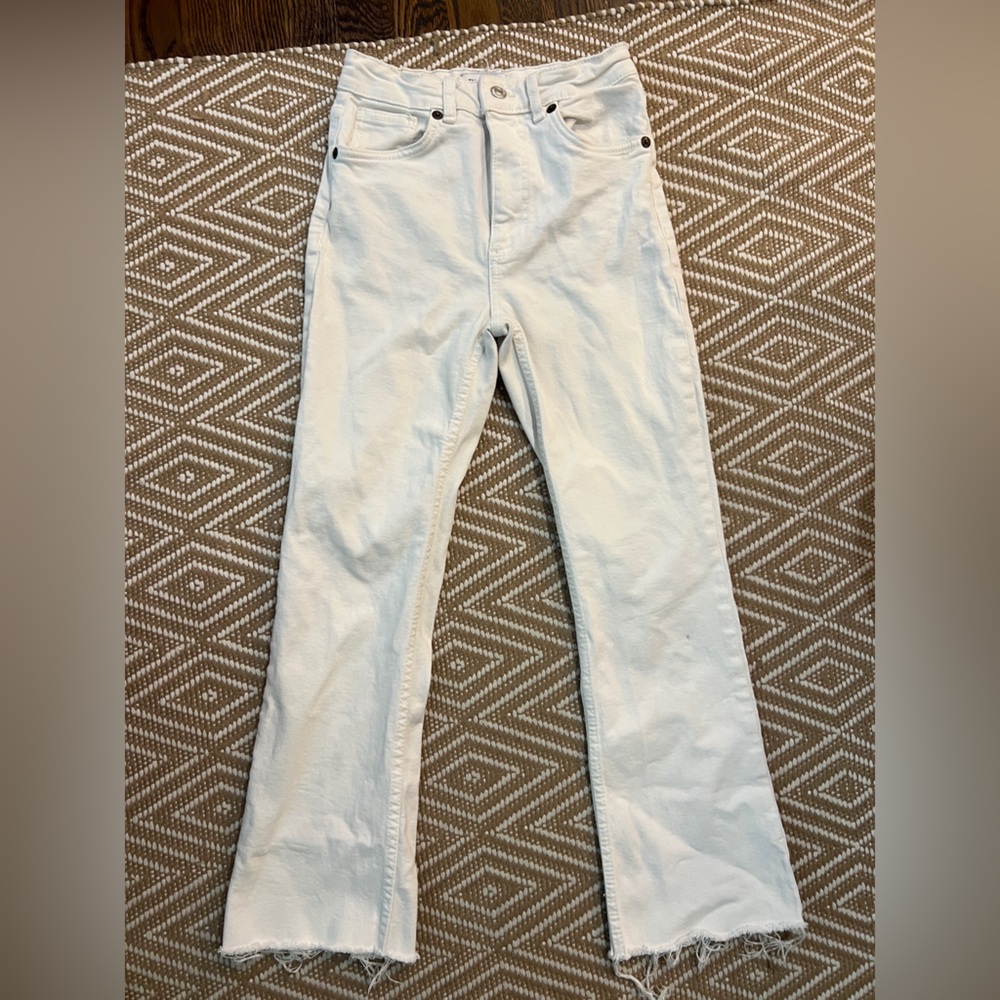 Zara Women's Off-White Flare Jeans